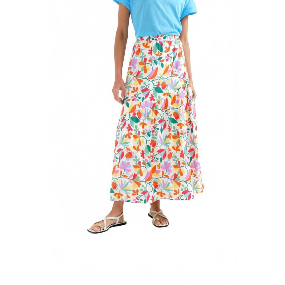 NEW COMPANIA FANTASTICA lotto print maxi skirt in multi